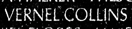 collins's name engraved in the Wall